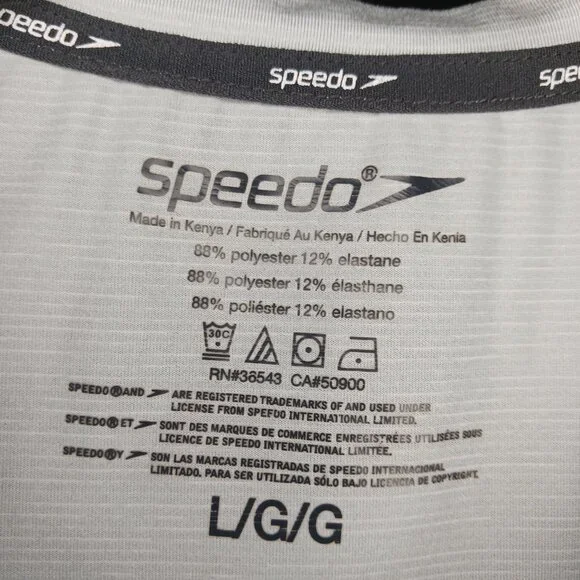 #298 3/$18 - Speedo Gray Short Sleeve Shirt Size Large - Picture 4 of 4